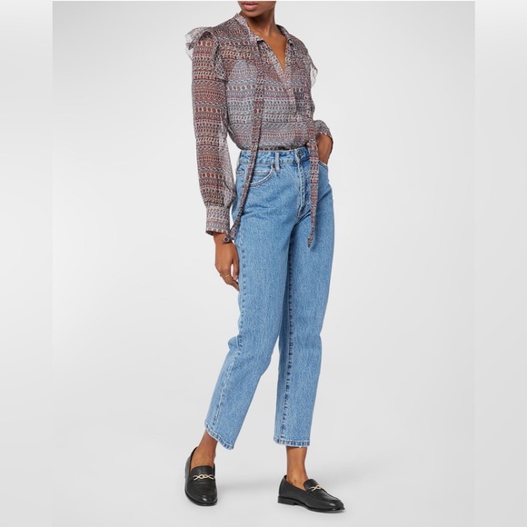 Joie
Eloise Floral-Print Ruffle-Trim Silk Blouse - Picture 3 of 8